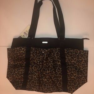 New Baggallini Brown and Black Vinyl Tote